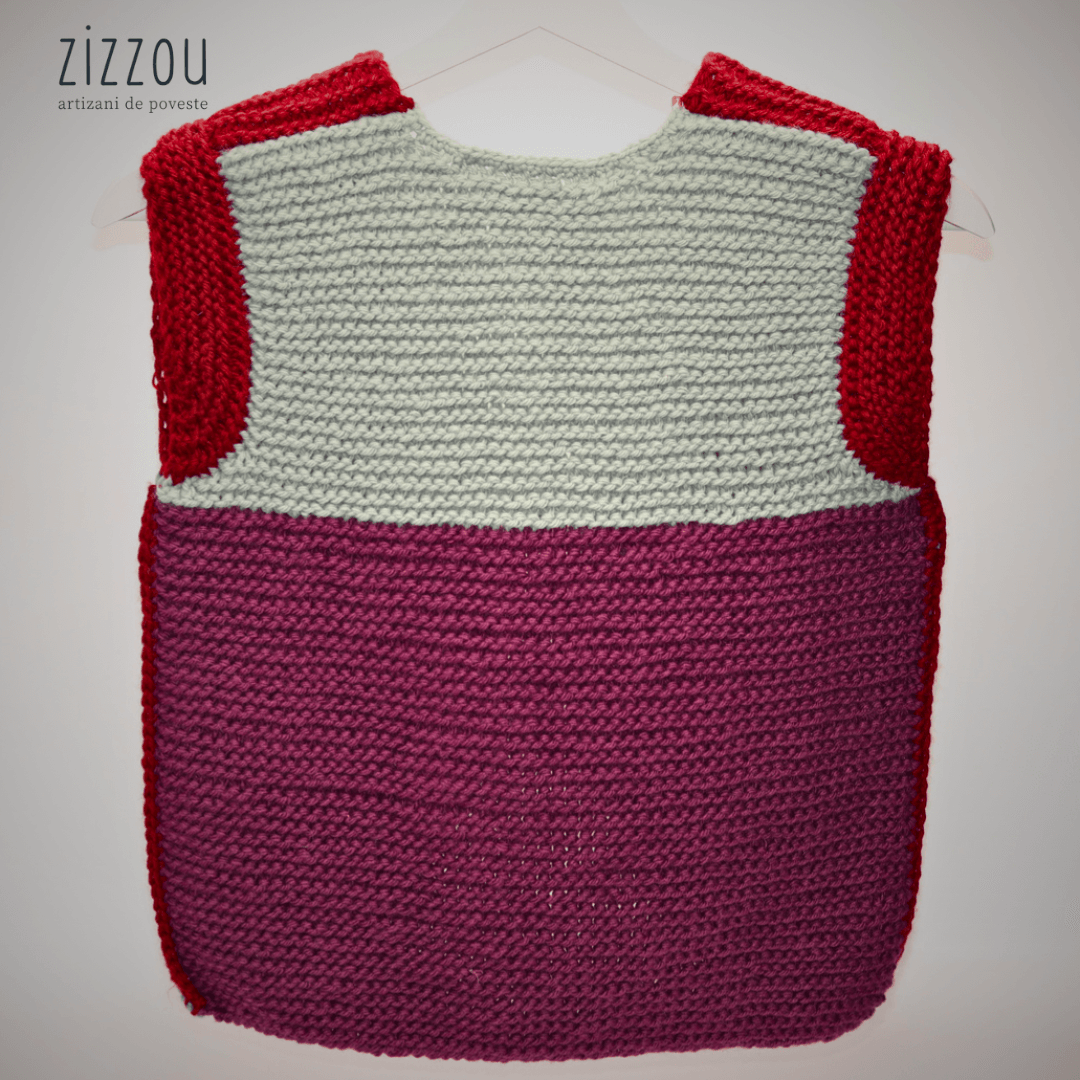 Vestă tricotată copii │handmade│unisex│model #3 2 Vestă tricotată copii │handmade│unisex│model #3 - imagine 2