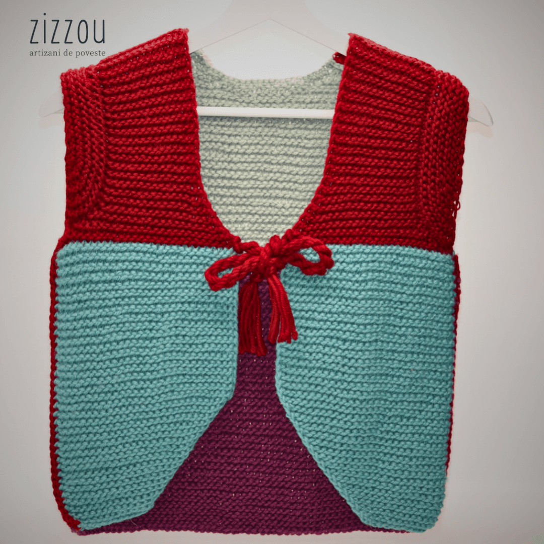 Vestă tricotată copii │handmade│unisex│model #3 1 vesta tricotata manual