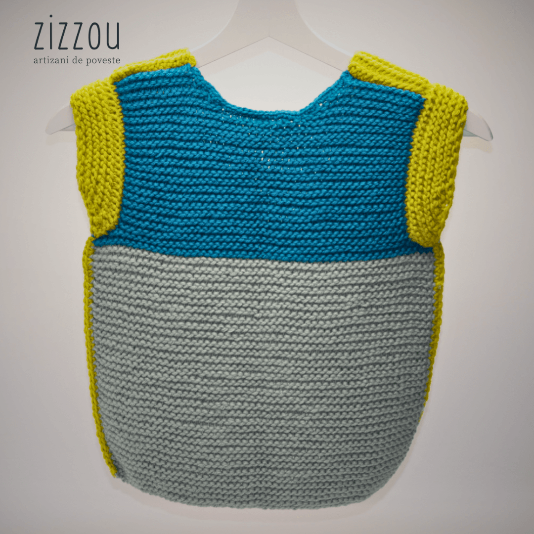 Vestă tricotată copii │handmade│unisex│model #4 2 Vestă tricotată copii │handmade│unisex│model #4 - imagine 2