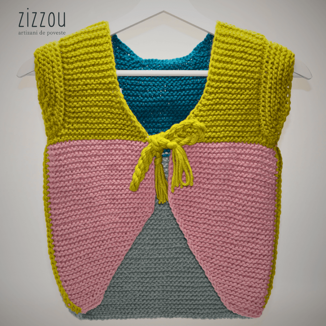 Vestă tricotată copii │handmade│unisex│model #4 1 vesta tricotata manual