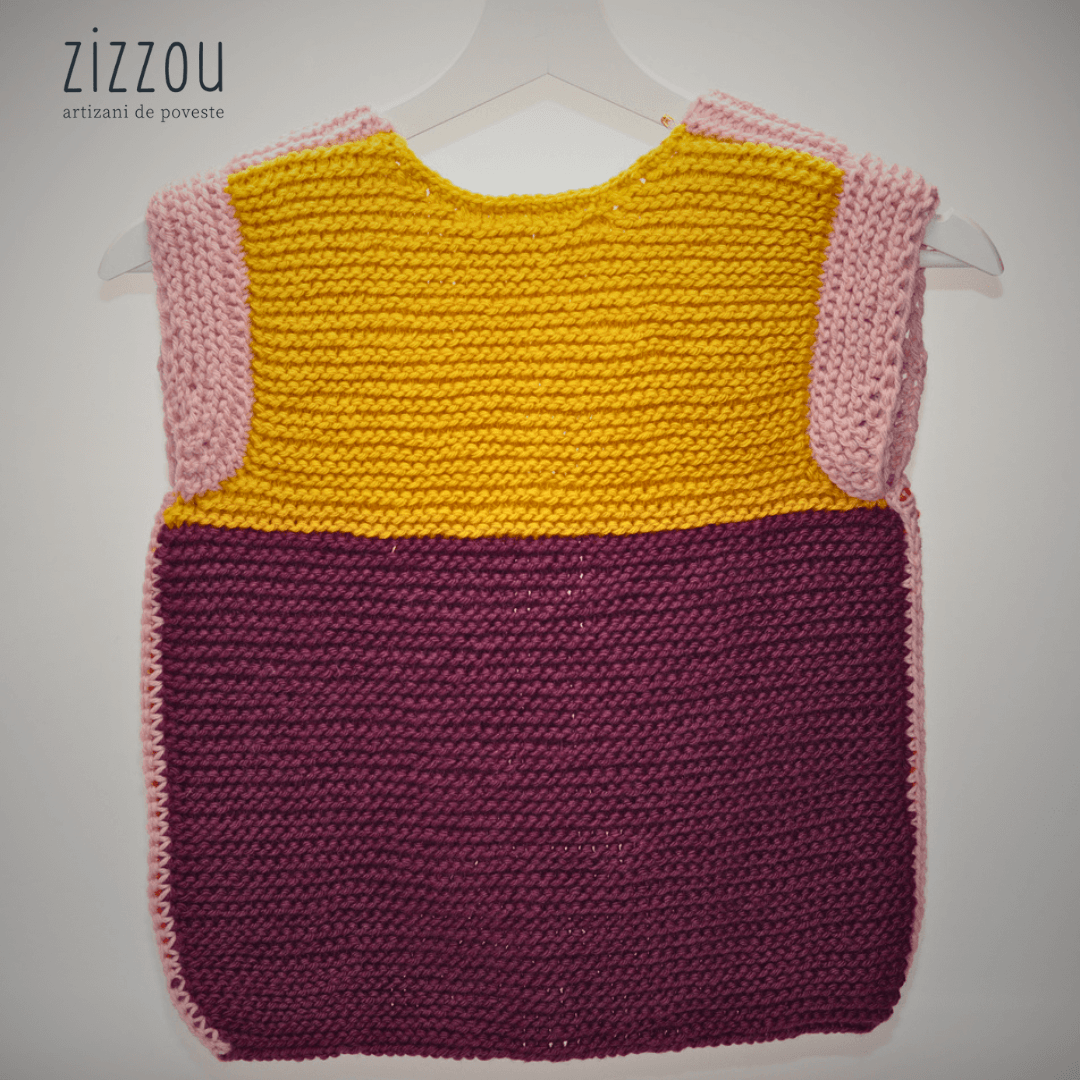 Vestă tricotată copii │handmade│unisex│model #5 2 Vestă tricotată copii │handmade│unisex│model #5 - imagine 2