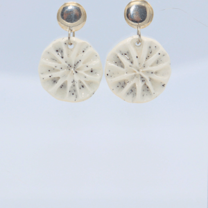 Cyrsa, porcelain and silver earrings